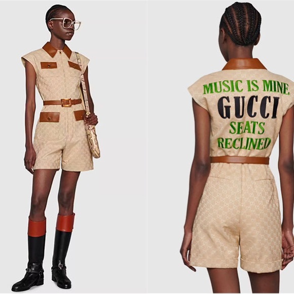 NWT Gucci 100 Romper GG print Size 38. Music is Mine Gucci Seats Reclined. - Picture 7 of 11